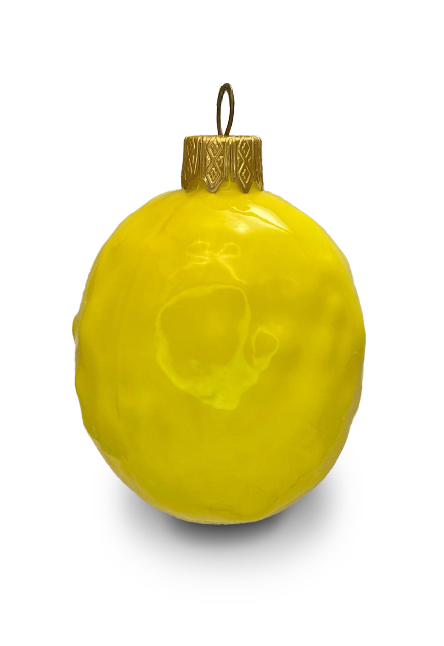 Стеклянная формовая игрушка Лимон 9см