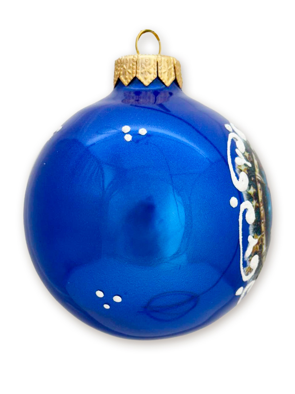 Лошадь в венке , шар 8 см, голубой глянец