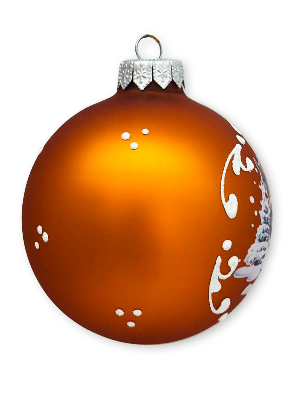 Лошадка в лесу, шар 8см, золотой матовый