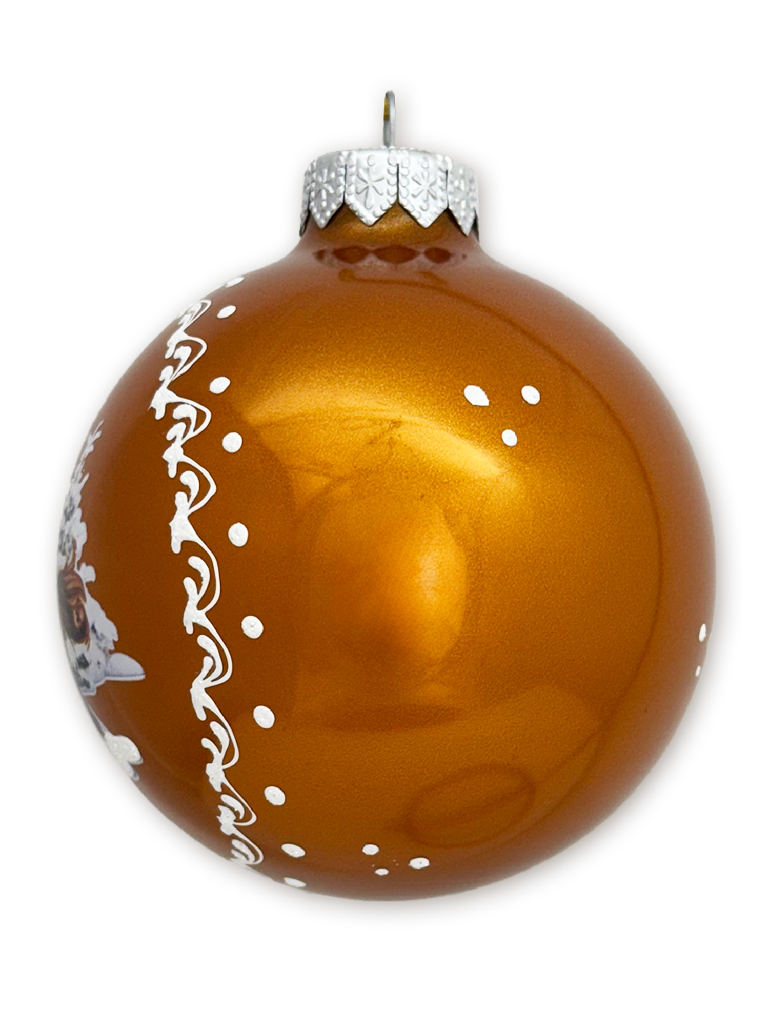 Лошадка с шампанским, шар 8см, золотой глянец