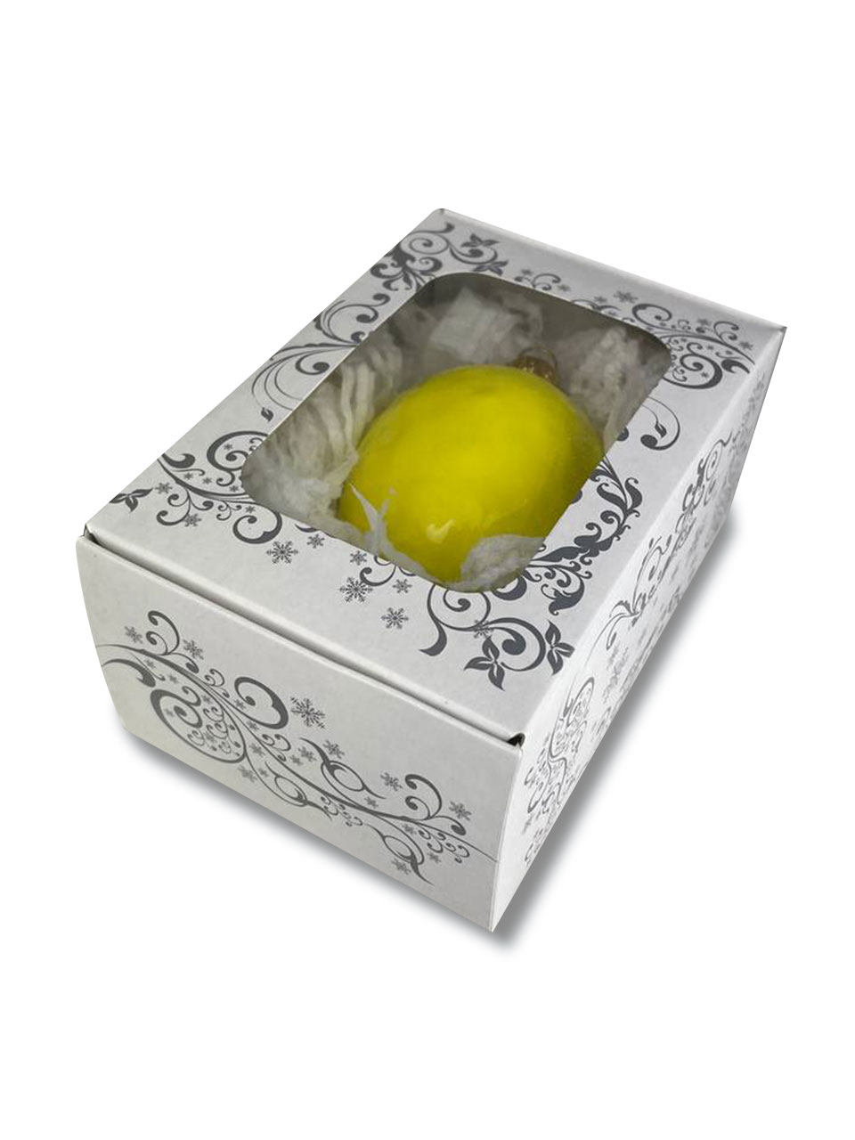 Стеклянная формовая игрушка Лимон 9см