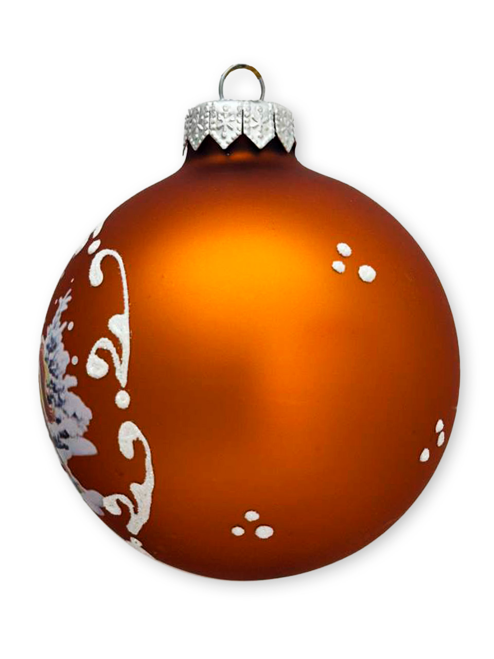 Лошадка в лесу, шар 8см, золотой матовый