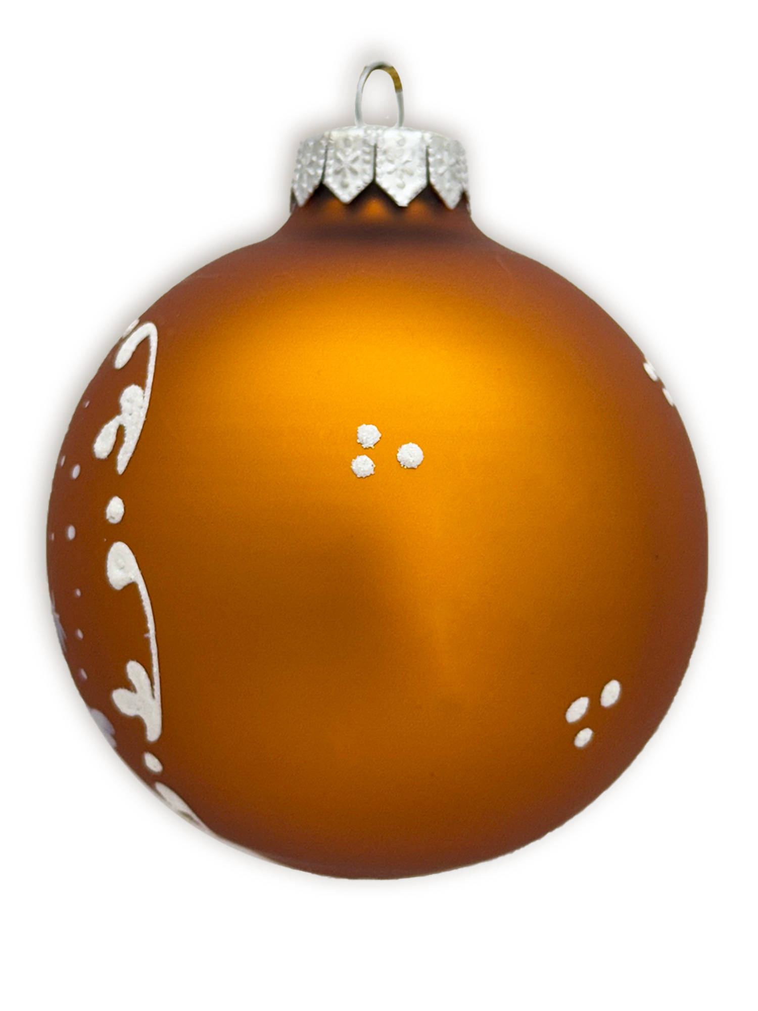 Лошадка с Дедом Морозом, шар 8 см, золотой матовый