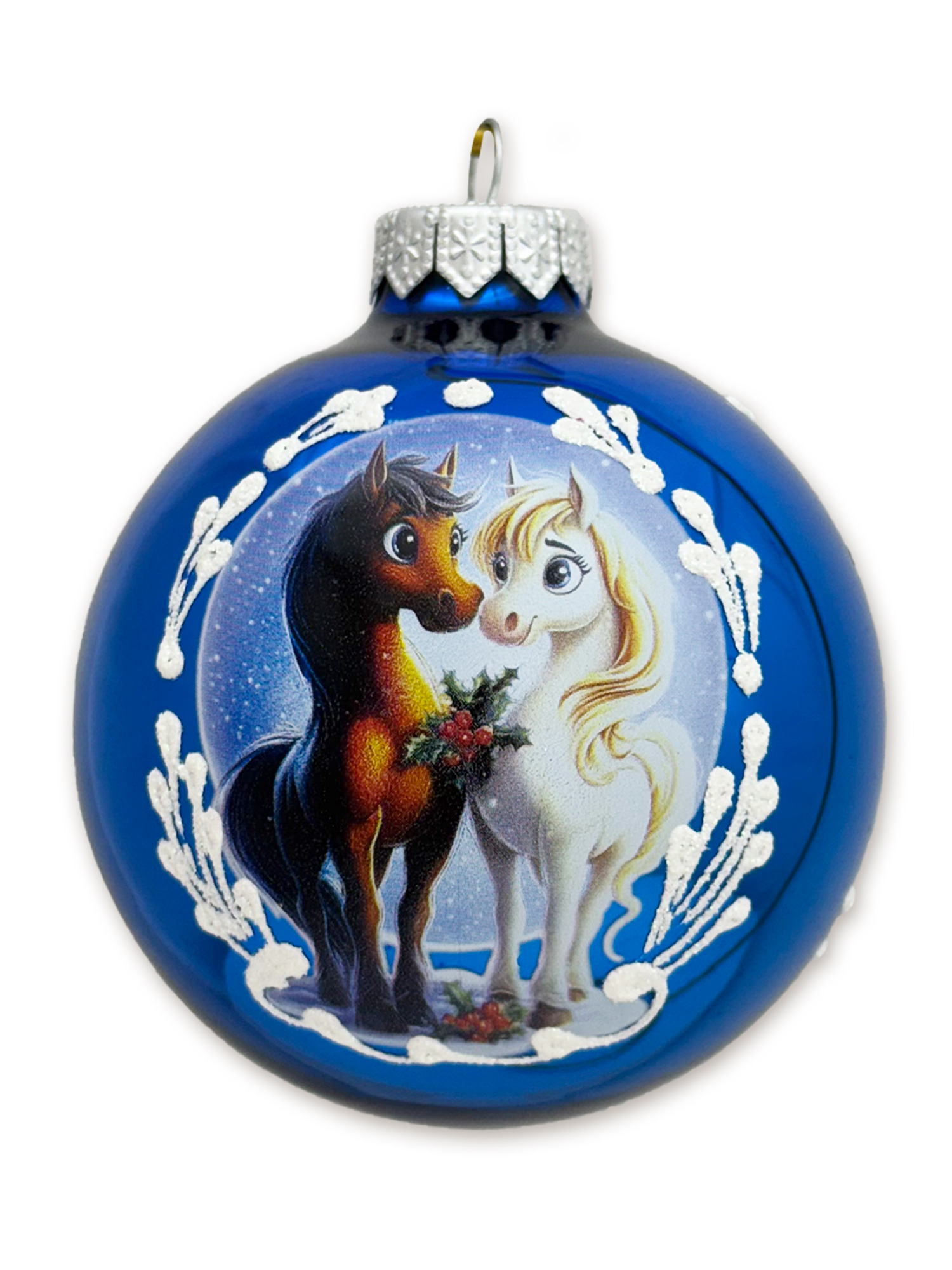 Влюбленная парочка, шар 8 см голубой глянец