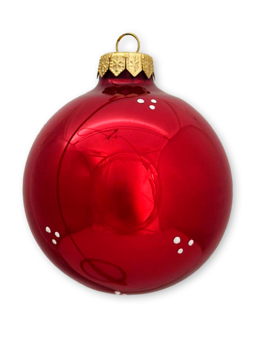 Лошадка в лесу, шар 8см, красный глянец