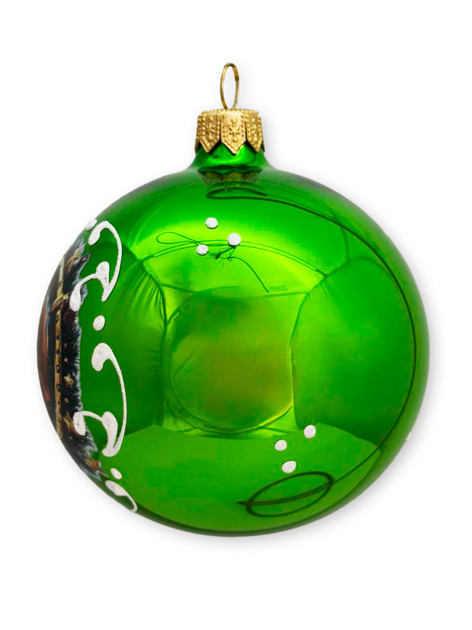 Лошадь в венке , шар 8 см, салатовый глянец