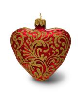 Сердце красное с орнаментом