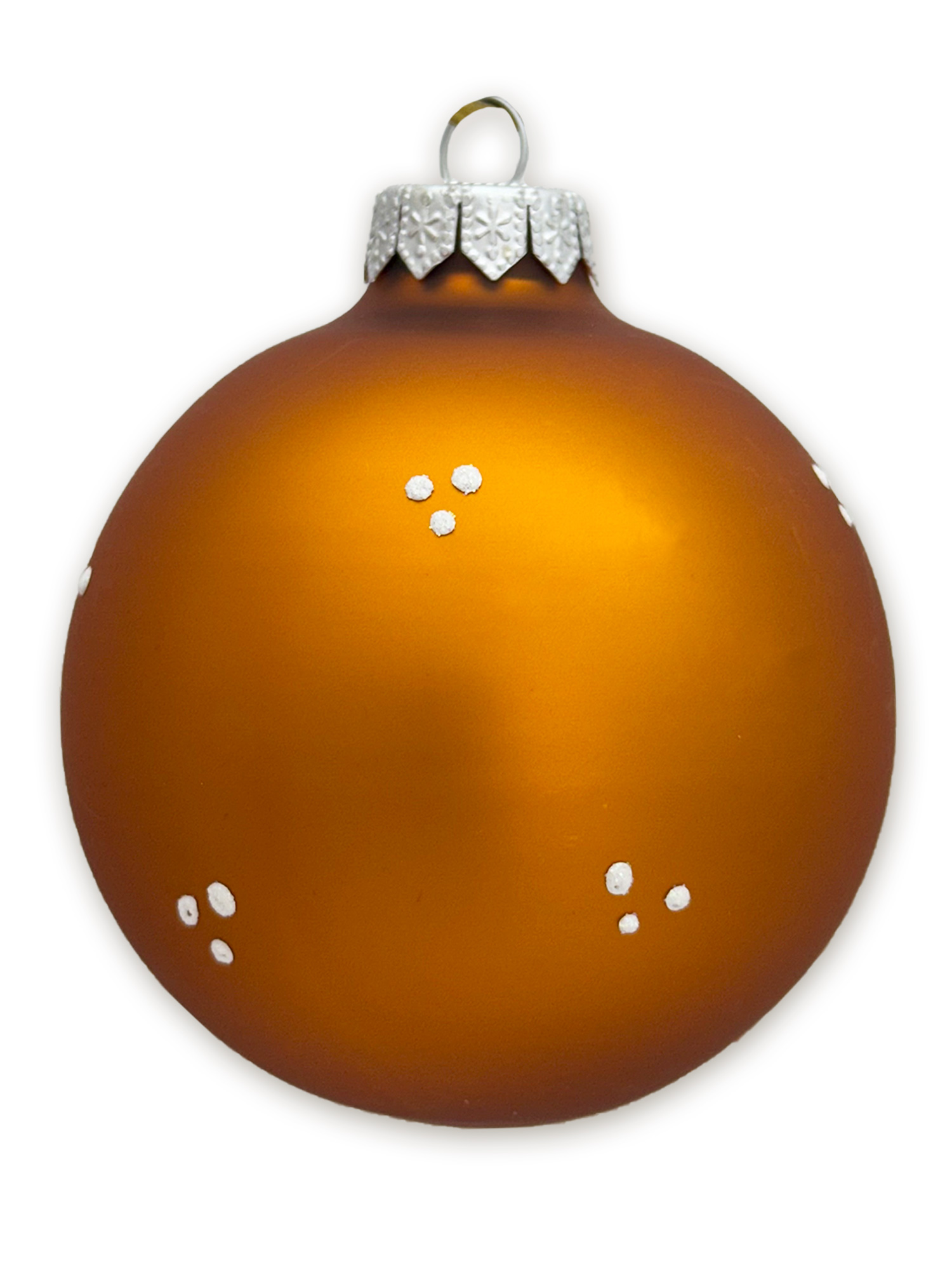 Лошадка с Дедом Морозом, шар 8 см, золотой матовый