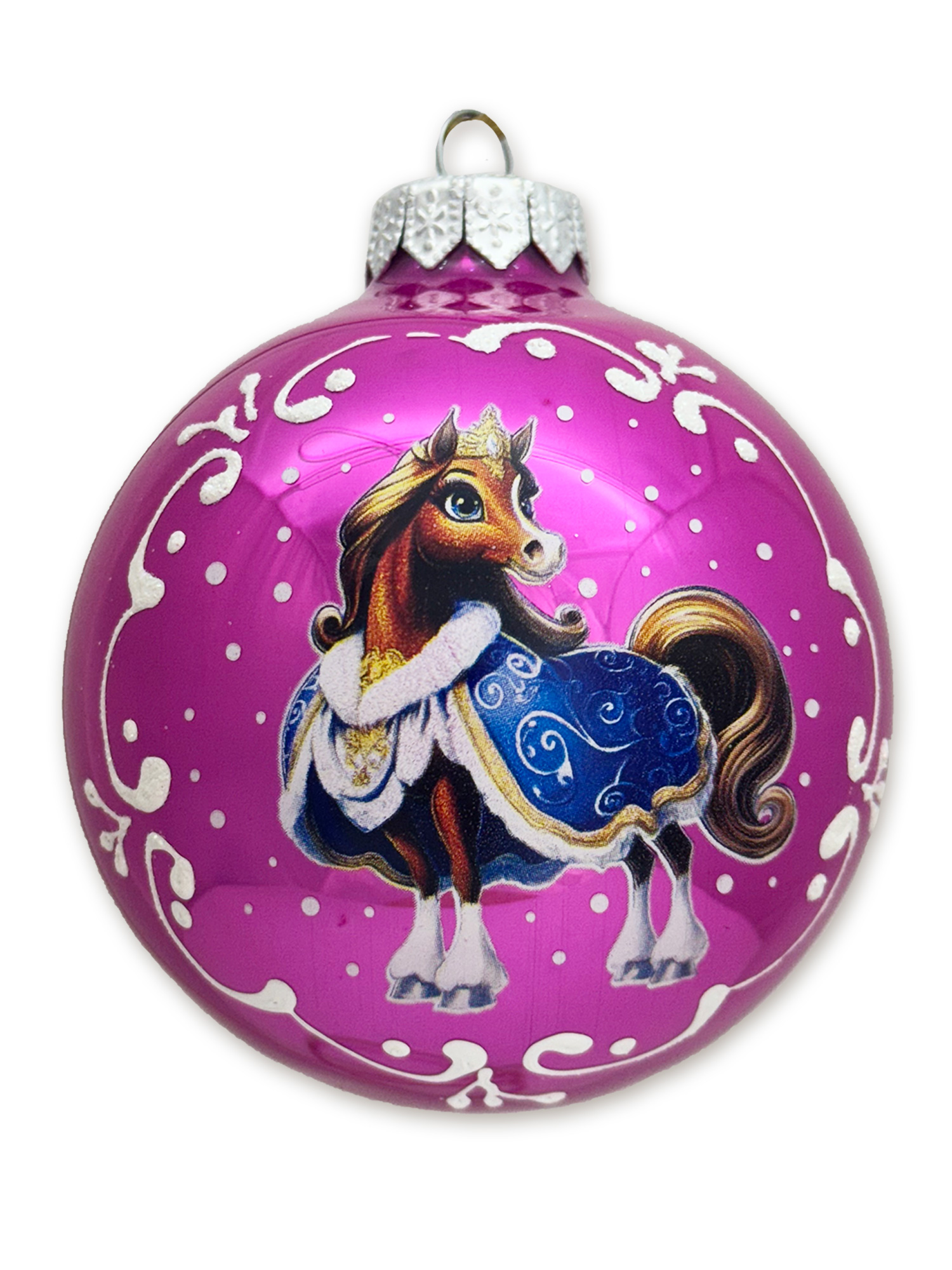 Лошадка-принцесса, шар 8 см, розовый глянец